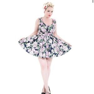 Hearts and Roses Carnation Mini Dress Size UK Size 14 / US 10